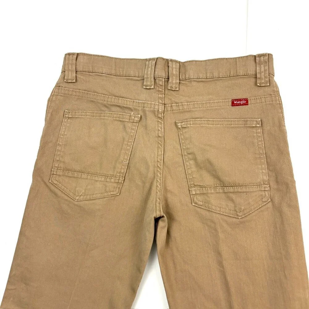 Wrangler Straight Leg‎ Adjustable Waist Boy's size 12 Husky Beige Denim jeans